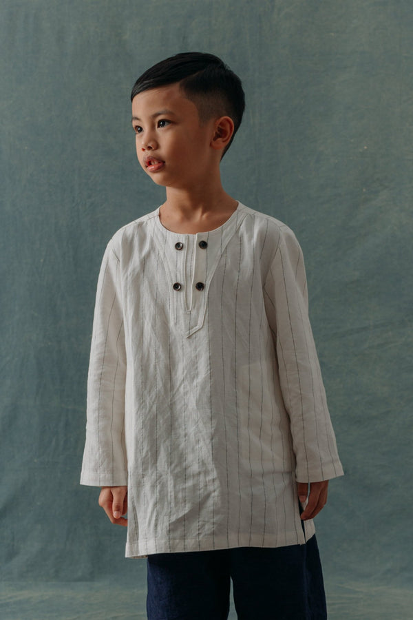 Kids AR-016 Viscose Linen Pinstripe Kurta